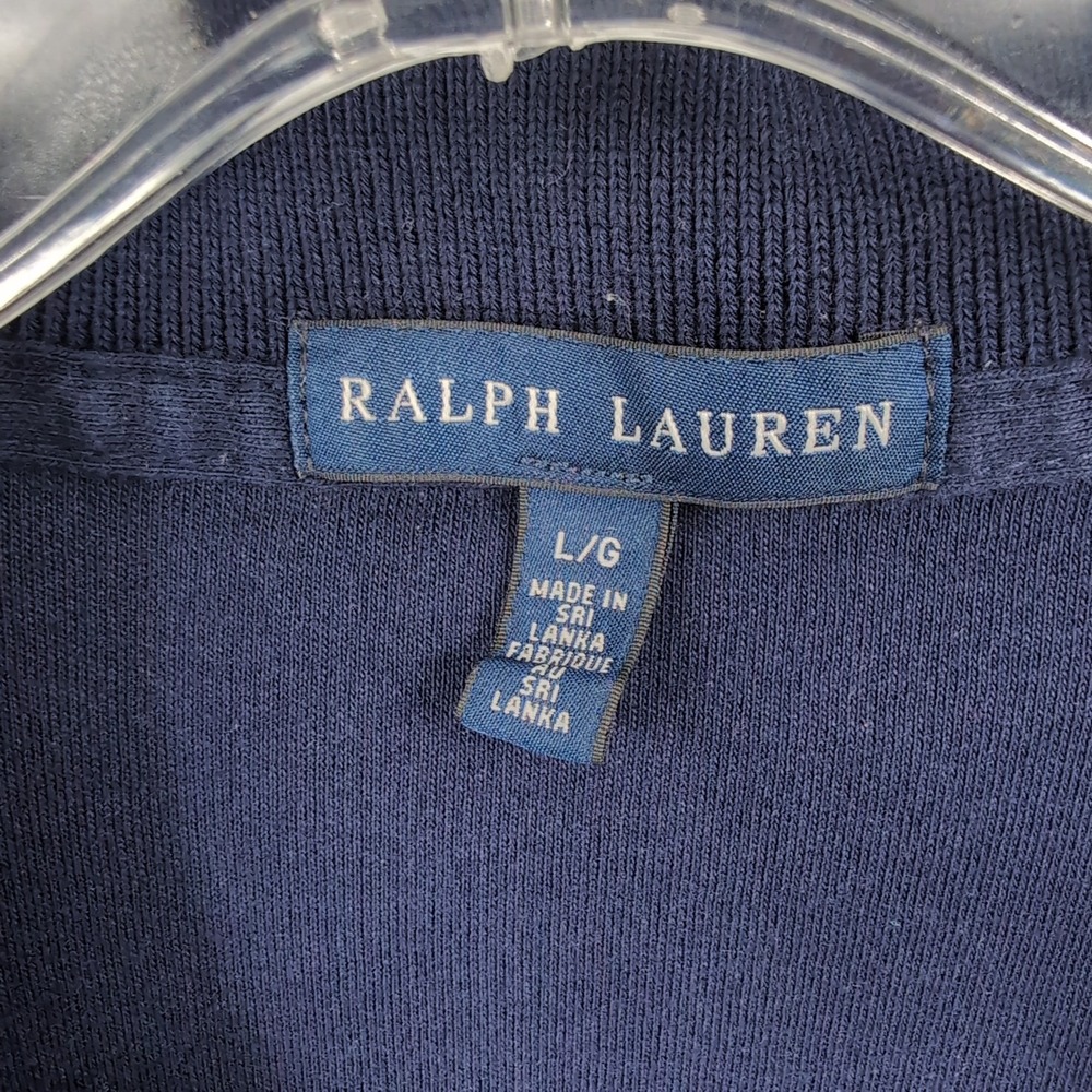 Ralph Lauren Womens Navy Blue Short Sleeve Pique Polo Dress Green Pony Logo L - Picture 3 of 5